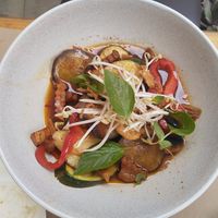 Sweet and spicy tofu and seitan at Saigon Delice Restaurant in Valencia