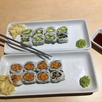 The top is the avocado roll and the bottom one is the sweet potato roll.   at Kelp in Tampa