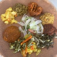 Vegetarian Special, but it’s all vegan as well.  at Tana Ethiopian Restaurant and Market in Anaheim