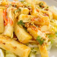 Homemade Chickpea Tofu Salad  at Yoma Burmese Restaurant in Allston