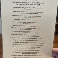 Lunch menu at Loving Hut in Hamburg