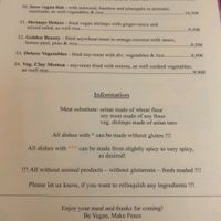 menu in English  at Loving Hut in Hamburg