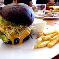 Burger with quinoa at LN Fortunate Coffee - Solaris Mont Kiara in Kuala Lumpur