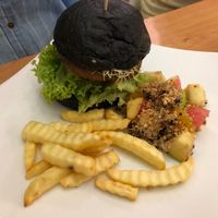 Charcoal Burger  at LN Fortunate Coffee - Solaris Mont Kiara in Kuala Lumpur