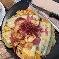 Spicy kimchi sourdough toast at Baker and Moore in Rotterdam