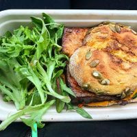 Smokey tofu pumpkin burger at Wholefoods Kitchen in Bendigo