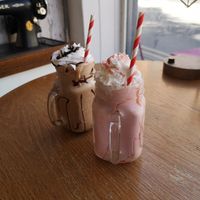 Chocolate and strawberry shakes at Seaside Kitchen in Margate