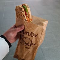 Baguette with avocado and hummus at backWERK - Hauptbahnhof in Berlin