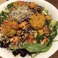 Thai sweet potato burger salad. at SLA - Voorstraat in Utrecht