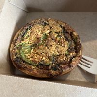 The Savory Vegan Tart or the “Fart Tart” because it stinks like farts but it’s so insanely delicious! 😂   at Salud Juice - 4th St in Long Beach