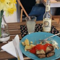 eggplant rolls with potatoes and salad at Powoli in Wroclaw