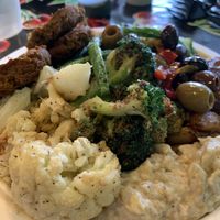 Amazing!! All their sauces are now vegan as well!  at Moshe's Golden Falafel - McCullough Ave in San Antonio