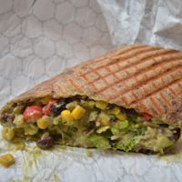 Southwestern wrap (black beans, corn, avocado, tomatoes) - average but huge at Fruitive - Palmer Alley in Washington