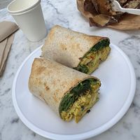 Tofu wrap — with spinach, tomato and avocado  at Fruitive - Palmer Alley in Washington