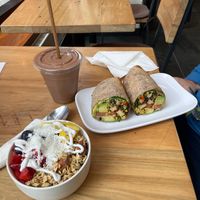 Breakfast burritos, smoothie bowl and smoothie at Fruitive - Palmer Alley in Washington
