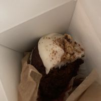 Brownie cupcake with cookie crunch frosting  at Erin McKenna's Bakery in New York City