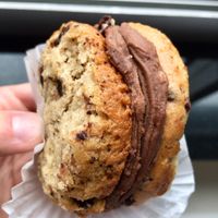 Blondie with mocha frosting sandwich. at Erin McKenna's Bakery in New York City