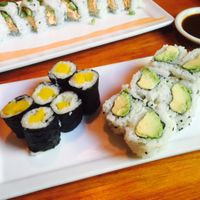 Osinko Roll (Yellow pickled radish) and Avocado Roll - The avocado rolls here are he best I've had! at Kabuki in Huntington Beach