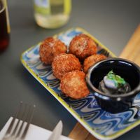 vegan and gluten free home made arancini at Shop 225 Pizzeria in Pascoe Vale South