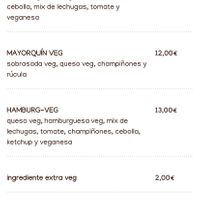 Menu at Mano a Mano in Murcia