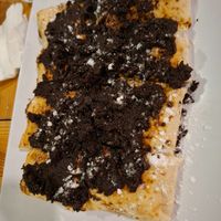 Pizza with chocolate vegan at Mano a Mano in Murcia