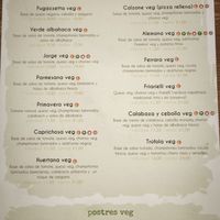 Carta vegana at Mano a Mano in Murcia