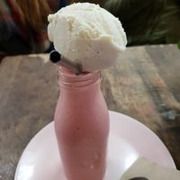 Strawb icecream milshake at Cupcakes and Shhht in East London