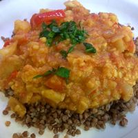 Goulash on buckwheat  at Smaki Roslinne in Krakow