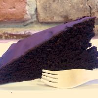 Chocolate cake at Smaki Roslinne in Krakow