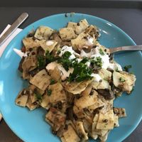 łazanki z kapustą i grzybami (przepyszne) at Smaki Roslinne in Krakow