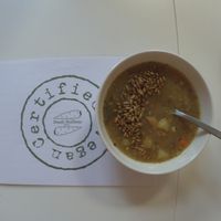 The best potato soup! at Smaki Roslinne in Krakow