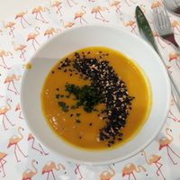 Thai style soup at Smaki Roslinne in Krakow