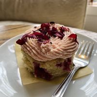 Vegan raspberry & rose tea cake  at The Butterwood Bake Consortium in Pittsburgh