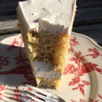 Lavender cake with vanilla icing  at The Butterwood Bake Consortium in Pittsburgh