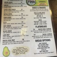 Menu 1  at Love Food Central in St Petersburg