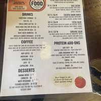 Menu 2  at Love Food Central in St Petersburg