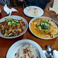 Tempeh with vegetables and curry at Casa Ari in Gran Canaria