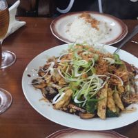 Tempeh and mixed vegetables at Casa Ari in Gran Canaria