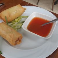 Vegan spring rolls (not their actual Indonesian name) at Casa Ari in Gran Canaria