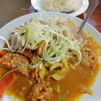 Curry with tempeh at Casa Ari in Gran Canaria