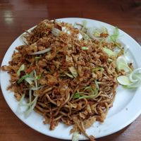 Vegan bami goreng with spring onion and crispy onions at Casa Ari in Gran Canaria
