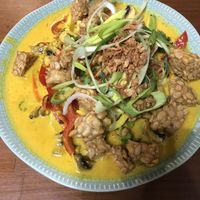 Tempeh curry at Casa Ari in Gran Canaria