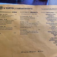 menu 2 at L'Orto Gia Salsamentario in Turin