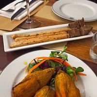 Fiori di zucca ripieni di tofu affumicato at L'Orto Gia Salsamentario in Turin