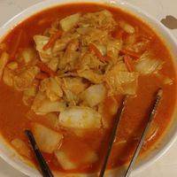 tteokbokki, very mild. needed to add chili to my serving at Jeoksubang - 적수방 in Seoul