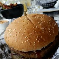 Walnut burger...mmmmm at Bonta Vera in Minmi