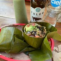 Vegan nopal (cactus) burrito  at Burrito Amor in Tulum