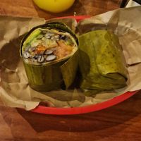 Vegetarian burrito at Burrito Amor in Tulum
