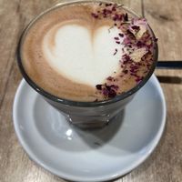 Rose latte  at SUE in Rotterdam