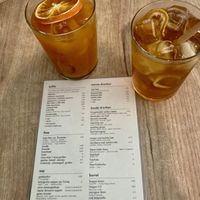 Rooibos ijsthee & fresh lemongrass lemonade   at SUE in Rotterdam